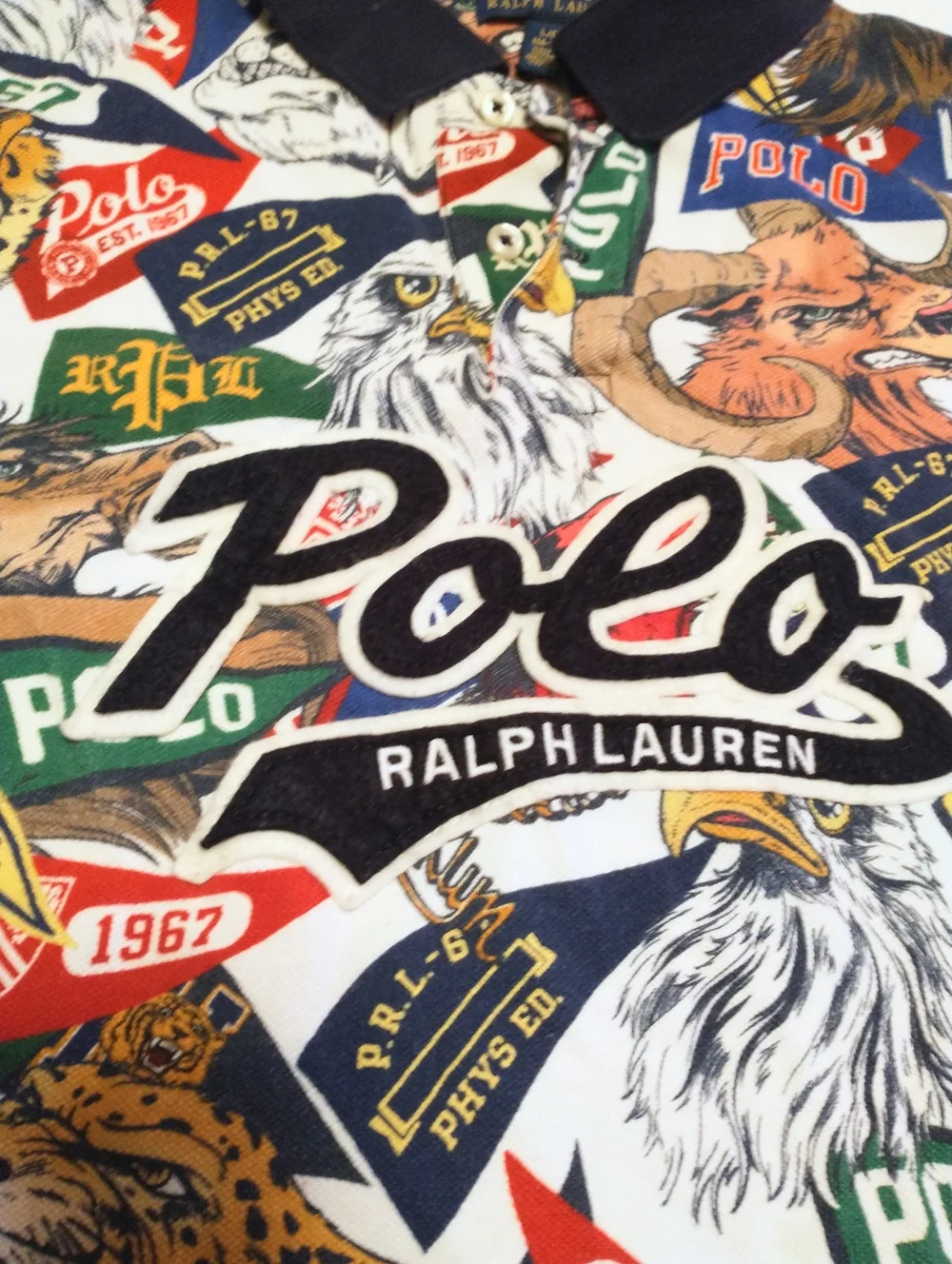Polo Ralph Lauren Banner Logo College Pennant Polo Shirt Youth Boys Large 14-16